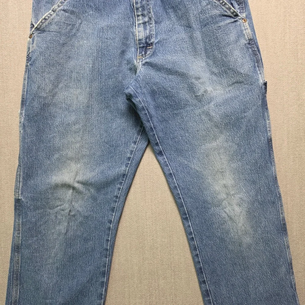 Wrangler Carpenter Jeans Mens 32x34 Blue Denim Utility Workwear Pants